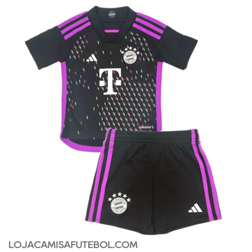 Camisa de Futebol Bayern Munich Equipamento Secundário Infantil 2023-24 Manga Curta (+ Calças curtas)